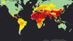 Mapa de la contaminació del món segons la OMS. Les zones més afectades per la contaminació de l'aire són aquelles pintades de vermell. Les verdes són les que compleixen amb els paràmetres de l'OMS. Font: Geopolítica.cat