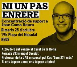 Acte de suport a Joan Coma Roura a Reus