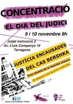 Concentració de suport amb els  encausats pel "Cas Bershka" davant del Jutjat d'Instrucció de Tarragona