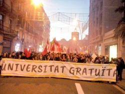 Mobiltzació estudiantil al centre de Barcelona