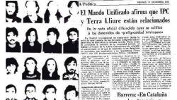 1981 La policia espanyola deté 23 persones acusades de pertànyer a Terra Lliure