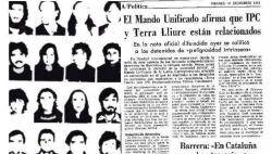 3/12/1981 La policia espanyola deté 23 persones acusades de pertànyer a Terra Lliure