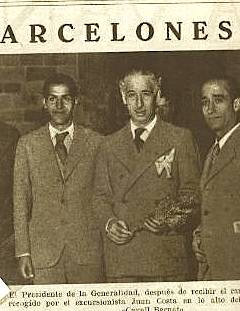 Imatge del diari La Vanguardia, amb el President Lluís Companys acompanyat per Josep Costa