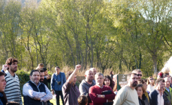 Carme Forcadell i Dani Cornellà (Alcalde de Celrà, CUP) han lloat l'obra i lluita de Maria Mercè Marçal (Imatge: Llibertat.cat)