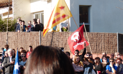 Carme Forcadell i Dani Cornellà (Alcalde de Celrà, CUP) han lloat l'obra i lluita de Maria Mercè Marçal (Imatge: Llibertat.cat)