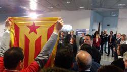Així ha rebut l'esquerra independentista de Reus a la vicepresidenta espanyola. (Foto:@Endavant_OSAN)