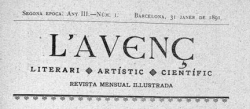 1881 Apareix la revista "Lo Vel&ograve;graf", antecedent de "L'Avens"