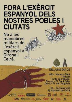 Posicionament unitari de l'independentisme gironí contra les maniobres militars