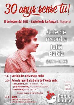 Homenatge al militant independentista Julià Babia a Castelló de Farfanya
