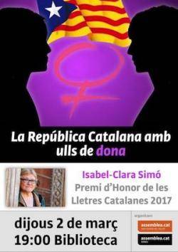Isabel-Clara Simó parlarà de la República catalana "amb ulls de dona" a Sant Quirze