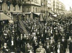 Manifestació de rabassaires el 1934 a favor de la Llei de contractes de conreu. Font: Nodo50