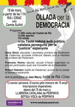 L'ANC de Catalunya Nord organitza a Rià una taula rodona amb diputats i alcaldes perseguits per la ?justícia? espanyola