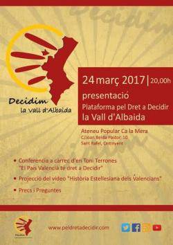 L?assemblea comarcal a la Vall d'Albaida de la Plataforma pel Dret a Decidir del País Valencià es presenta a Ontinyent