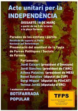 Acte unitari per la independència a Santa Coloma de Farners