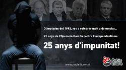 Cartell de Poble Lliure per recordar la repressió de l'Operació Garzón en el 25è aniversari