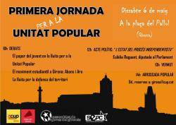 La CUP-Crida per Girona, lAssemblea de Joves del Gironès i el SEPC organitzen la primera jornada per a la unitat popular a la ciutat