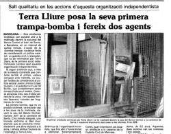 1988 Bomba-trampa de Terra Lliure a la façana del Banc Central de Sants