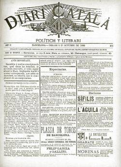 1879 Es publica a Barcelona el primer número del "Diari Català"