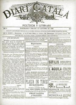 1879 Es publica a Barcelona el primer número del "Diari Català"
