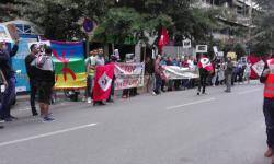 Manifestació davant del consulat marroquí del carrer de la Creu de Girona