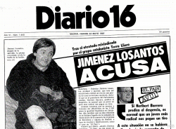 Notícia sensacionalista de "Diario 16" sobre l'acció contra Jiménez Losantos