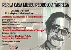 Tàrrega presentarà dissabte un manifest a favor de museïtzar la casa dels Pedrolo