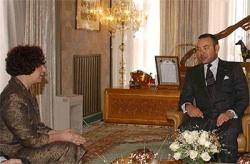 Ana Palacio i el rei Mohamed VI en una reunió al Marroc el 2003. FOTO: El País