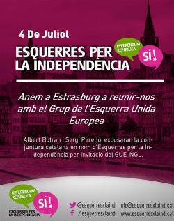 Esquerres per la Independència es reuneix amb el Grup de l?Esquerra Unida Europea a Estrasburg