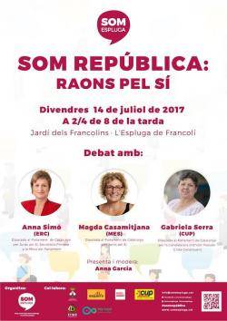 Som Espluga organitza un debat entre  tres diputades ?Som República: raons pel sí?