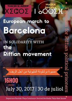 Marxa europea a Barcelona en solidaritat amb el moviment rifeny