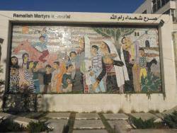 Mural a l'entrada de Ramallah