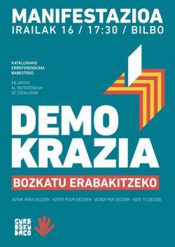 "Gure esku Dago" crida a omplir el carrer Autonomia de Bilbao en suport al referèndum