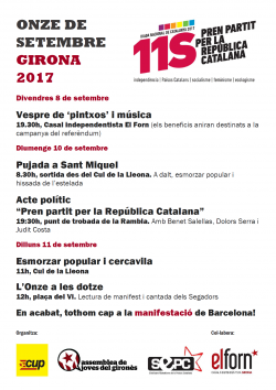 Actes de l'ONZE DE SETEMBRE a Girona