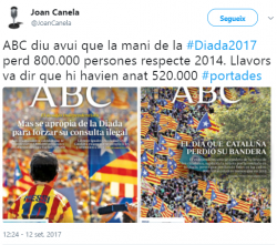 Imatge de la piulada de Joan Canela (Imatge: compte de twitter Joan Canela).