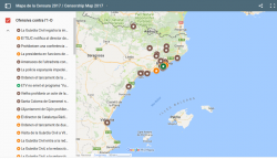 Els casos de limitació de llibertats que tenen a veure amb l'1-O estan localitzats amb icones en forma d'estrella