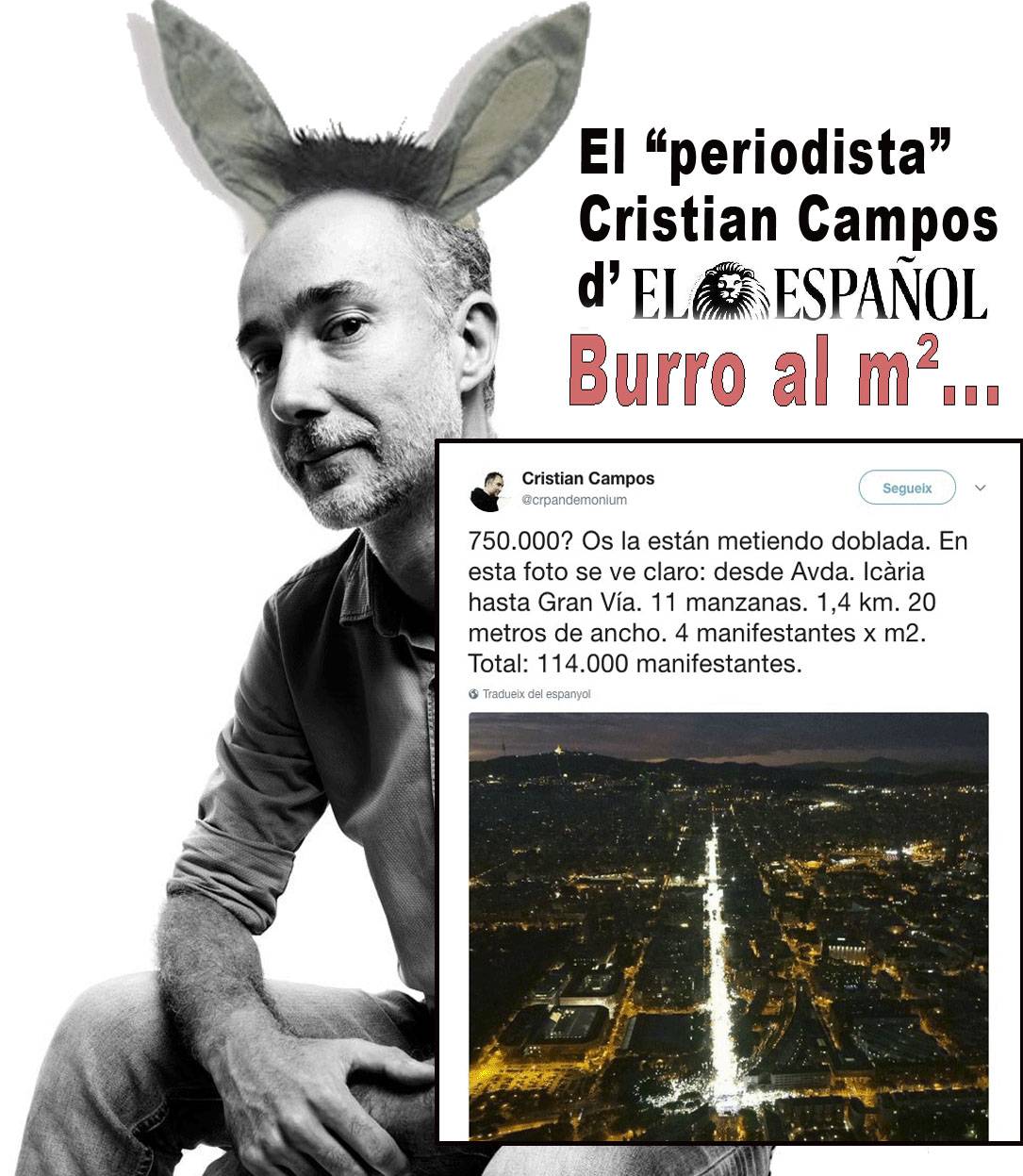 El "periodista" del diari El Español: Burro al m²...