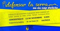 Concentració a la Ciutat de la Justícia de València en suport de 4 membres de plataforma contra l'Alta tensió a la Vall d'Albaida.