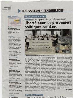 Concentració en el municipi nord-català de Pesillà de la Ribera per exigir la llibertat dels presos polítics