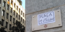 Rebategen la plaça 'Constitució' de Girona amb el nom de '1 d'Octubre'