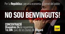 Concentració de rebuig a la trobada d'elits econòmiques a S'Agaró
