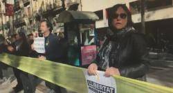 Funcionaris es mobilitzen a la Rambla per la llibertat dels presos polítics