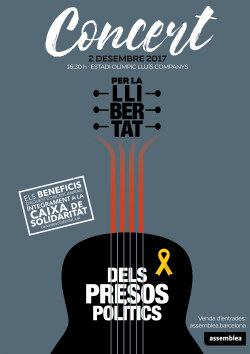 L?ANC presenta el concert en favor de l?alliberament dels presos polítics, que destinarà els beneficis a la Caixa de Solidaritat
