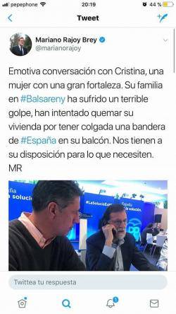 Mariano Rajoy parlant amb  Cristina Arias Maya (Imatge: Cristina Arias Maya)