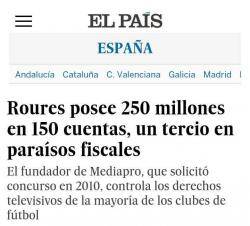 Titular fals publicat l'any 2014 pel diari El País que dijous passat va haver de desmentir obligat per una sentència de l'Audiència de Barcelona.