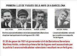 1921 La policia aplica la "ley de fugas" a tres anarquistes a Barcelona (Imatge: J. Àngel Carreras)