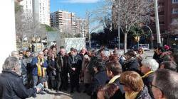 Concentració de rebuig a l'agressió feixista a Les Corts de Barcelona