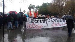 Més d'un miler de persones es manifesten a Palma sota la pluja en suport de Valtònyc