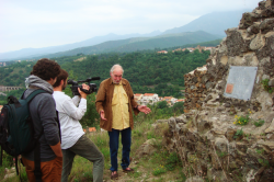 Pere-Iu Baron a Rià en el rodatge de "Llavors de Llibertat" en homenatge a Josep de Calassanç Serra "Cala"