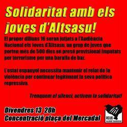 Concentració a Reus en solidaritat amb els joves d'Altsas