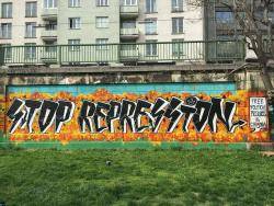El passat  diumenge 15 d'abril a un mur d'un canal de Viena es va fer un mural solidari en contra de la repressió que l'Estat espanyol aplica al sobiranisme català